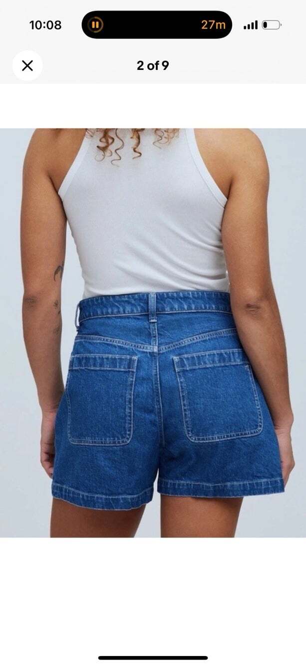 Madewell The High Rise Sailor Shorts Patch Square Pocket Denim Jean Women’s 28